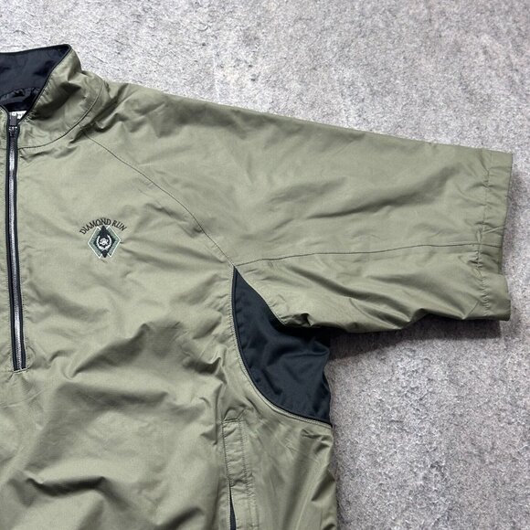FootJoy DryJoys 1/2 Zip Pullover Windbreaker Jacket Men L Green Diamond Run - Picture 3 of 15